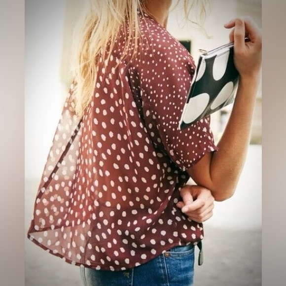 Madewell Silk Prose Flowy Dots Blouse - Picture 4 of 10